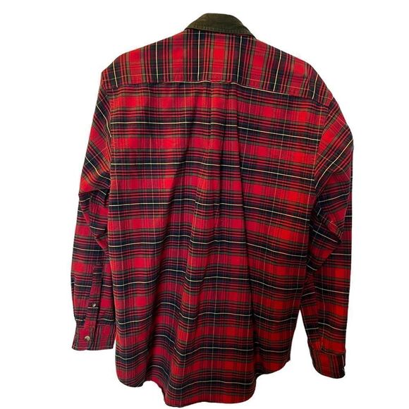 Nautica Men's Button Down Cotton Long Sleeve Shirt Red/Green/Blue Plaid Medium - Picture 2 of 10